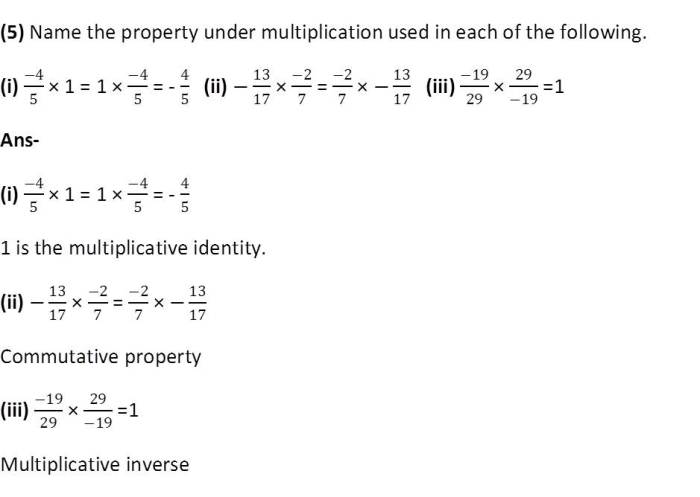 Rational numbers, A 5,Exercise 1.1,NCERT,class 8