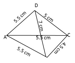 Steps to Construct a Quadrilateral,when three sides and two diagonal are given of NCERT Chapter Practical Geometry