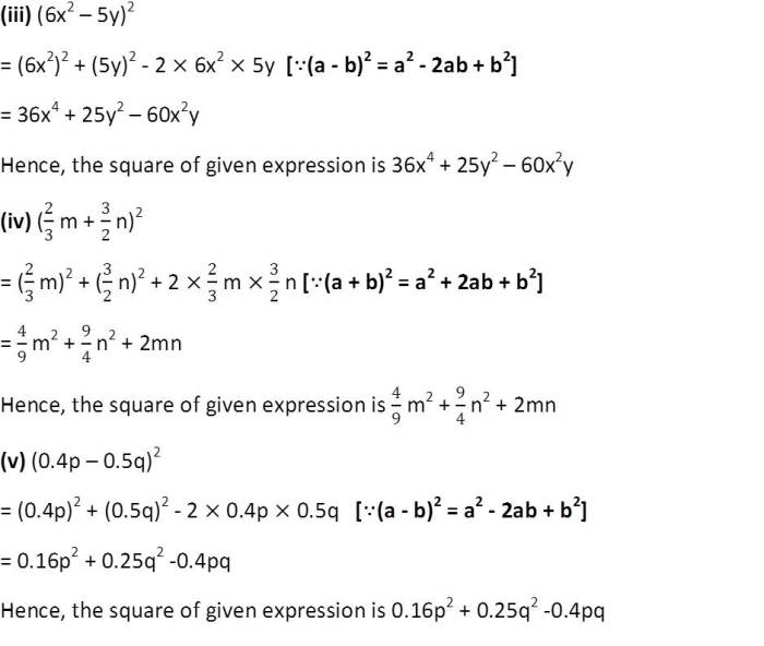 Algebraic expressions and identities,A 3(iii),exercise 9.5,NCERT,Class 8