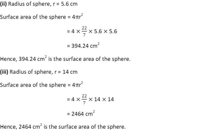 Surface areas and volumes, A1, exercise 13.4, NCERT, class 9